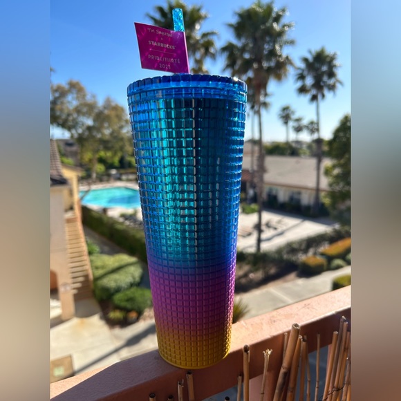 Tim Singleton Pride Rainbow Grid Studded 2023 Starbucks 24oz Cold Cup Tumbler - Picture 5 of 11